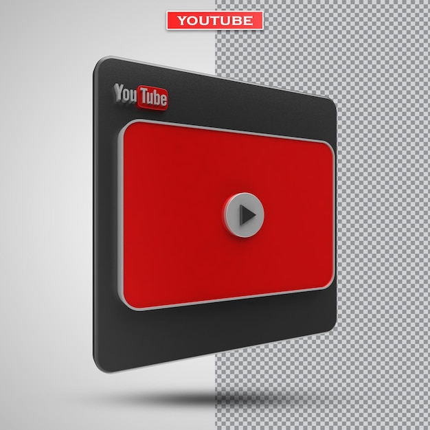 Youtube video player 3d screen design or video media player interface