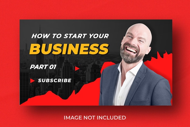 Youtube video thumbnail or web banner template for business