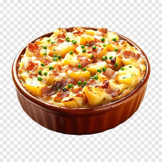 PSD yummy baked potato casserole isolated on a transparent background for creative projects