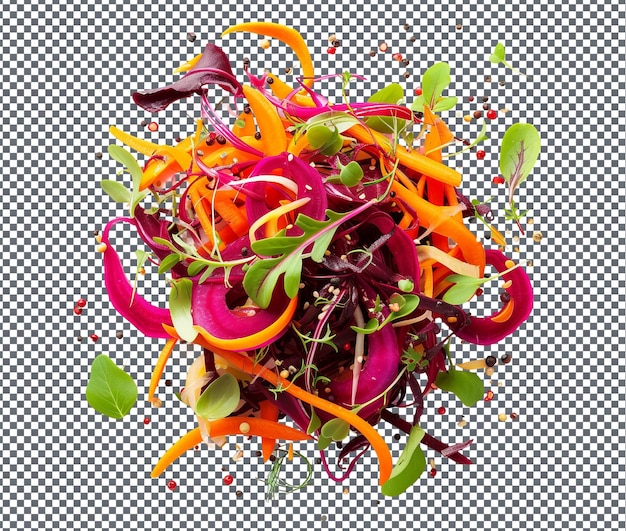 PSD yummy beetroot and carrot salad isolated on transparent background