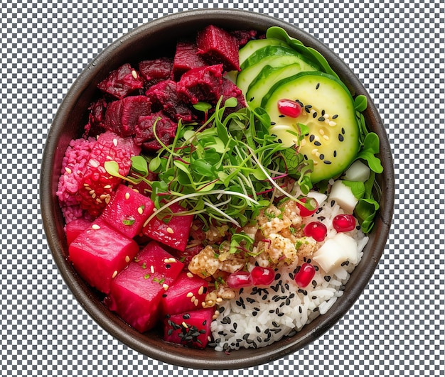 PSD yummy boende beetroot bliss bowl isolated on transparent background