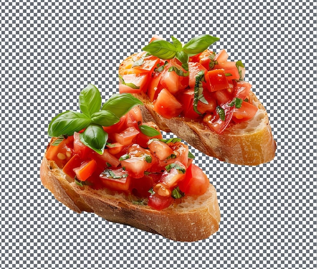 PSD yummy bruschetta isolated on transparent background