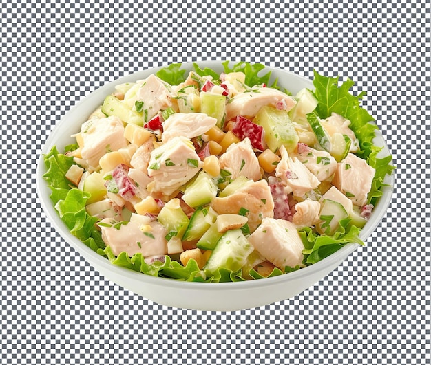 PSD yummy chicken waldorf salad isolated on transparent background