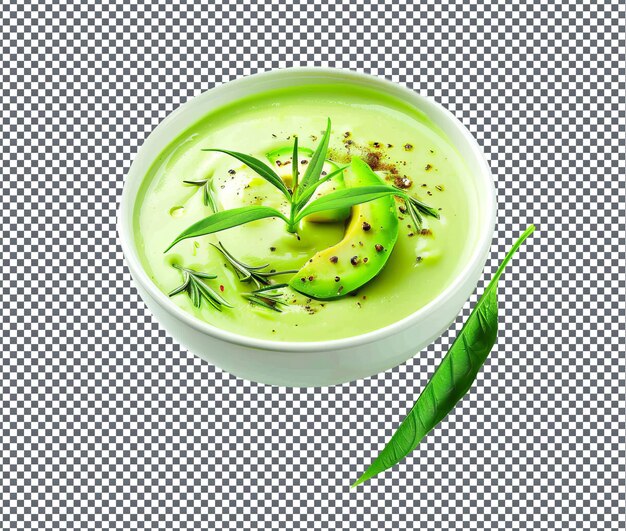 PSD yummy chilled avocado soup isolated on transparent background