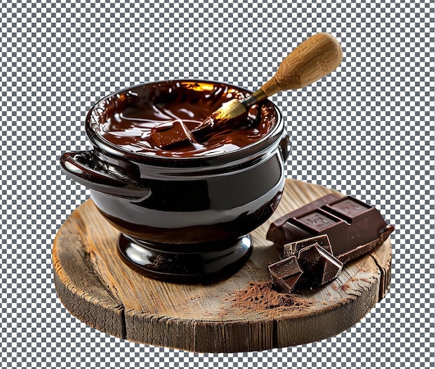 Yummy Chocolate fondue isolated on transparent background