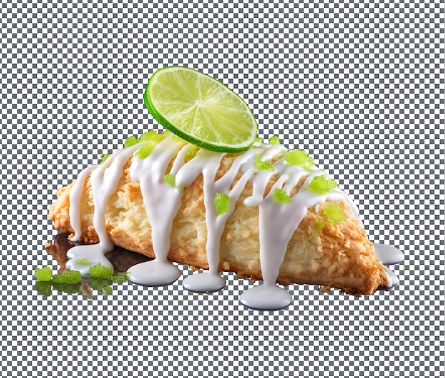 yummy Coconut Lime Scone isolated on transparent background