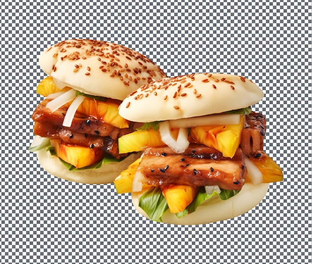 Yummy and delicious BBQ Pork Buns isolated on transparent background