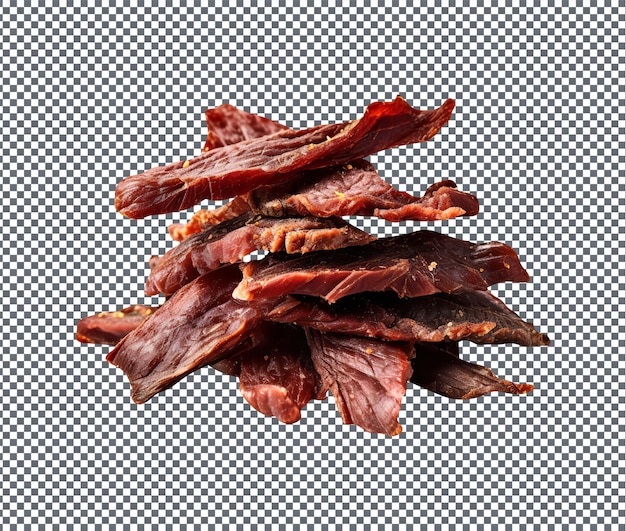 PSD yummy and delicious beaf jerky isolated on transparent background