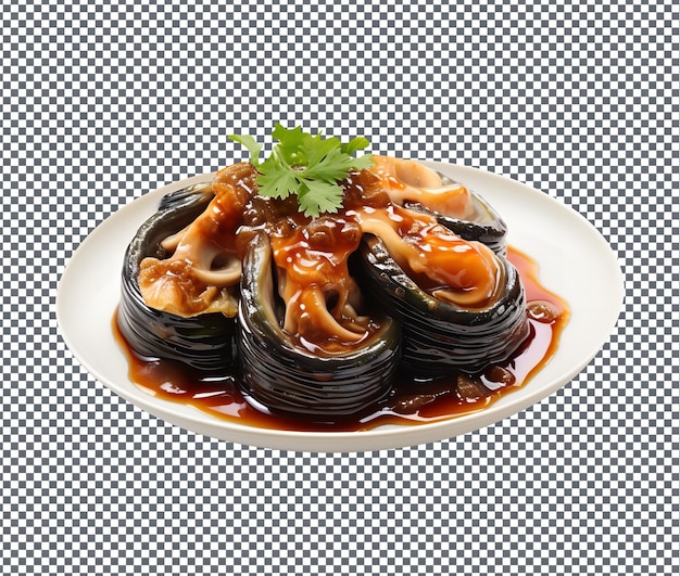 PSD yummy and delicious braised abalone isolated on transparent background