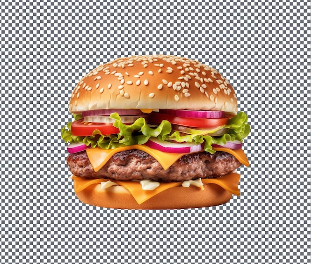 Yummy and delicious Burger isolated on transparent background