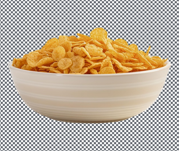 Yummy and delicious classic corn flakes isolated on transparent background