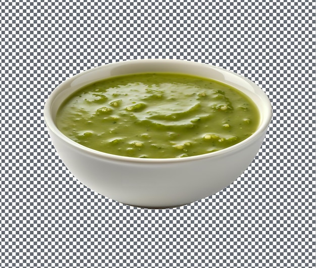 Yummy and delicious Green Chili Sauce isolated on transparent background