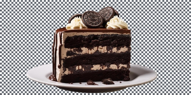 Yummy and Delicious Oreo Cake isolated on transparent background