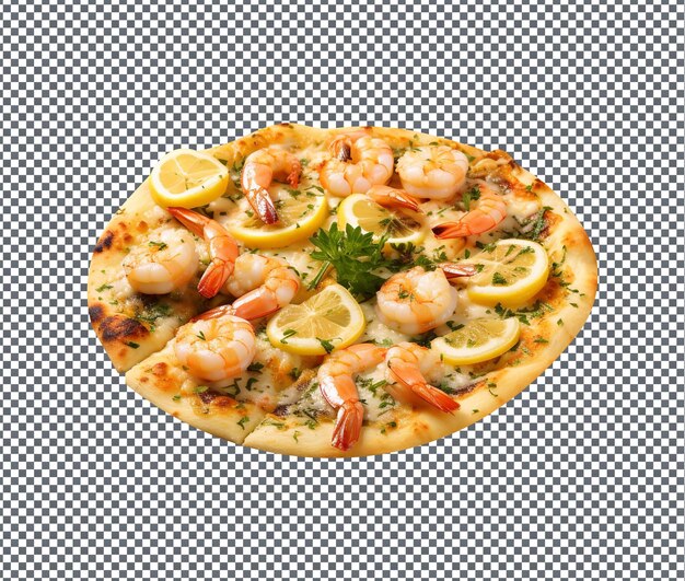 PSD yummy and delicious seafood pizza isolated on transparent background