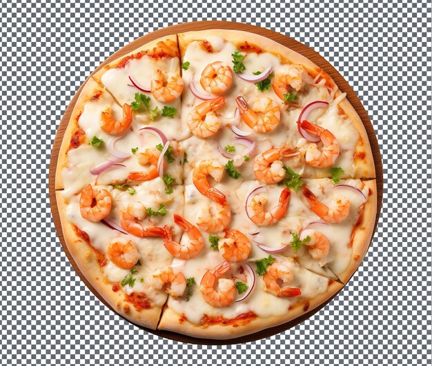 PSD yummy and delicious seafood pizza isolated on transparent background