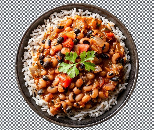 PSD yummy ebbeh jollof black eyed pea stew isolated on transparent background