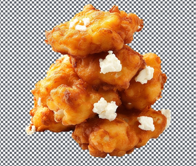 yummy Feta Fritters isolated on transparent background