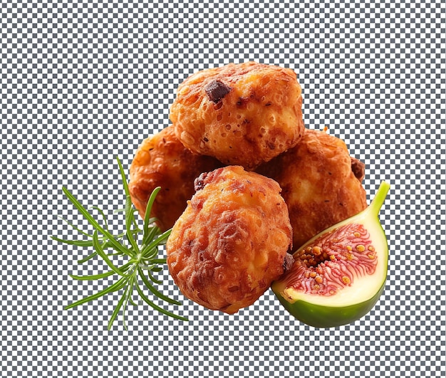 yummy Fig and Fennel Fritters isolated on transparent background