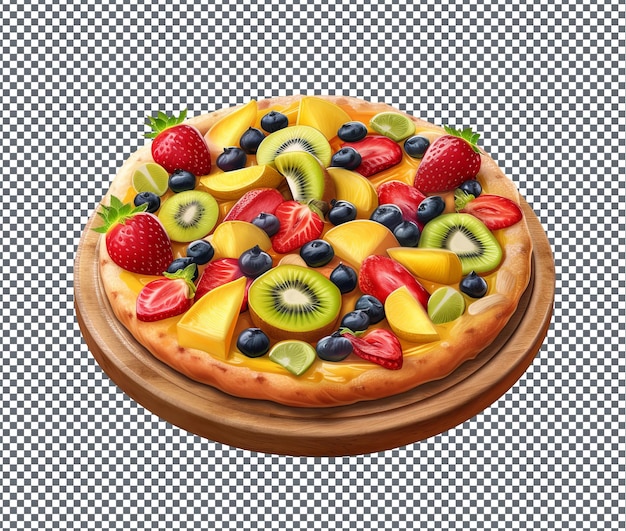 yummy Fruit Pizza isolated on transparent background