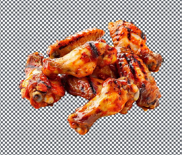 PSD yummy grilled chicken wings isolated on transparent background