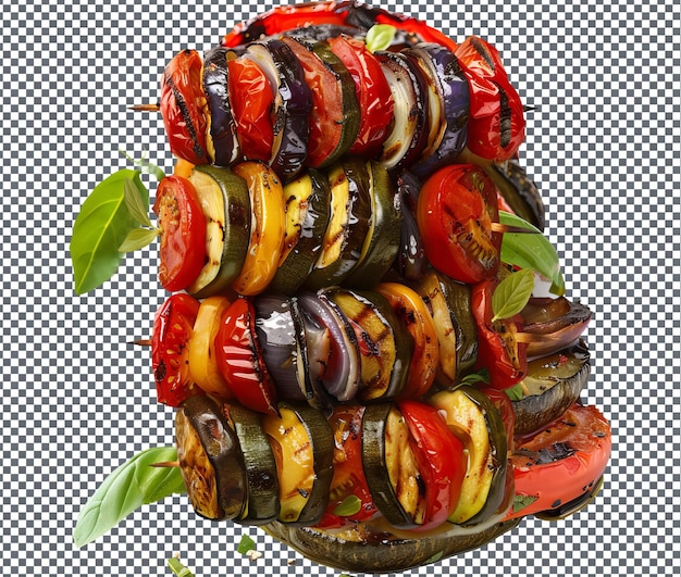 PSD yummy grilled ratatouille isolated on transparent background