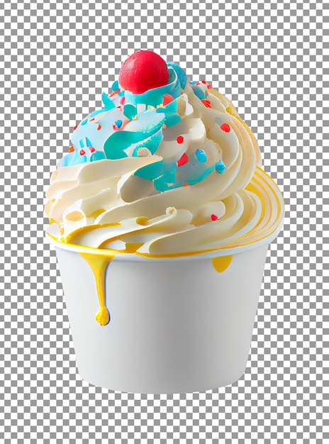 Yummy ice cream in a cup 8 isolated on transparent background