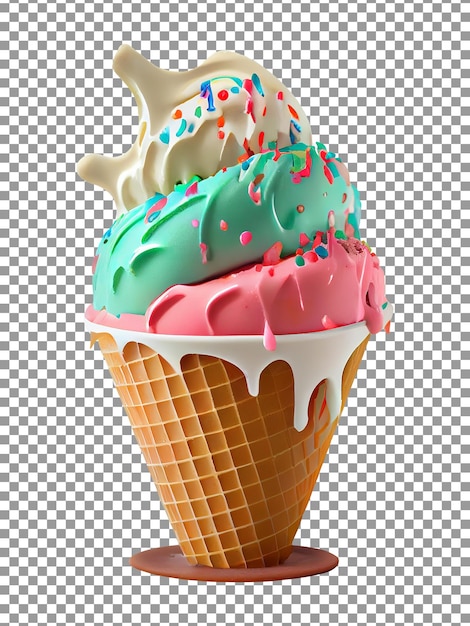 Yummy ice cream in a cup 9 isolated on transparent background