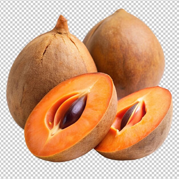 PSD yummy mamey sapote isolated on transparent background