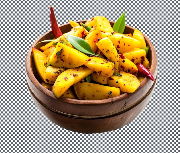 PSD yummy mango masala medley isolated on transparent background