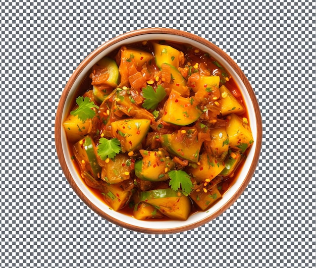 PSD yummy mango pickle isolated on transparent background