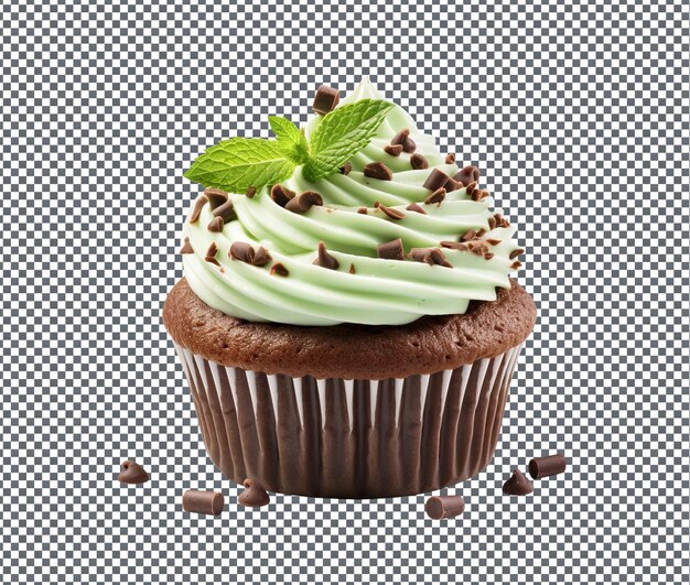 yummy Mint Chocolate Cupcake isolated on transparent background