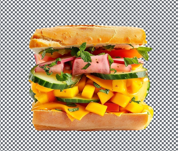 PSD yummy muyinga minty mango muffuletta isolated on transparent background