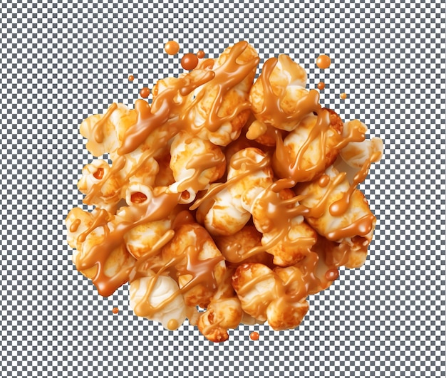 Yummy Peanut Butter Popcorn isolated on transparent background