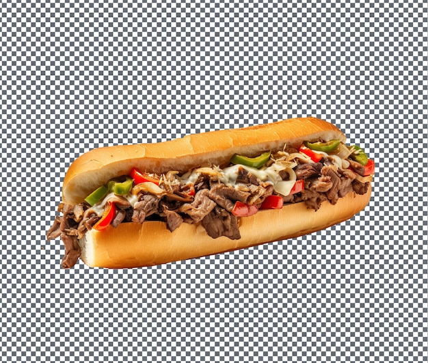 yummy Philly cheesesteak isolated on transparent background