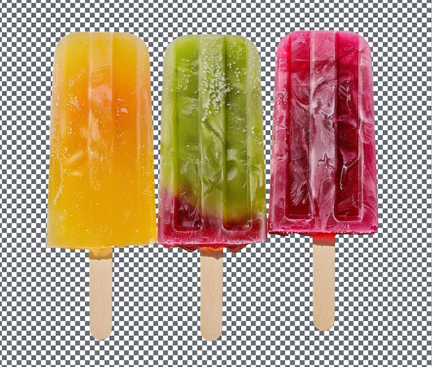 PSD yummy popsicles isolated on transparent background