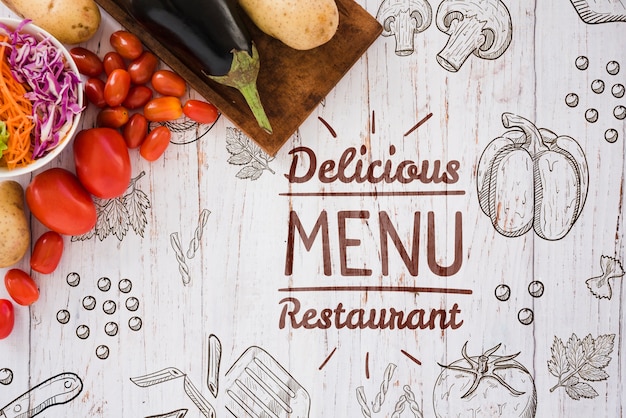 PSD yummy restaurant menu background with copy space