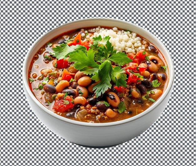 PSD yummy spicy black eyed pea stew isolated on transparent background