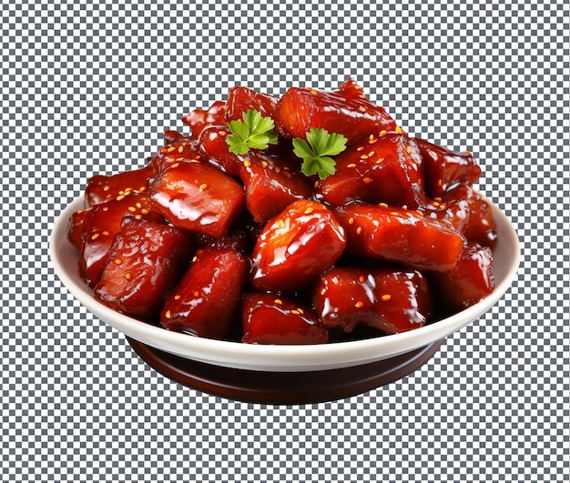 Yummy and Tasty Red Cooked Pork Hng Sho Ru isolated on transparent background