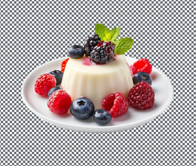 PSD yummy vanilla bean panna cotta isolated on transparent background