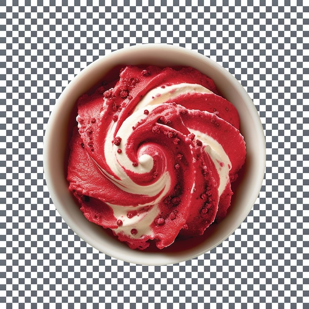 Yummy velvet swirl ice cream isolated on transparent background