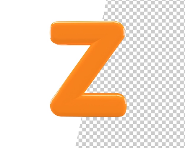 z letter gold text 3d render