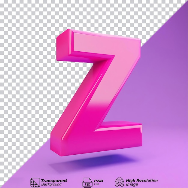 Z Plastic isolated on transparent background