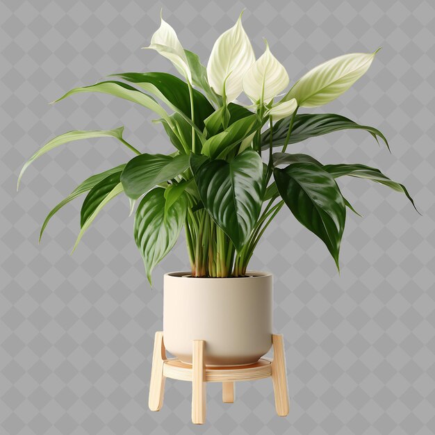 Z2 Peace Lily in a Stoneware Pot With Minimal Design on a Metal Isolated Green Tree For Home Decor