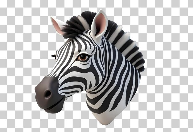 PSD a zebra head with a zebra on it and a white background