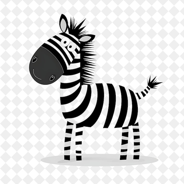 a zebra is standing on a white background with a black background