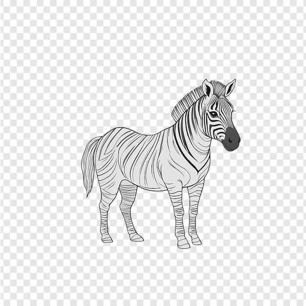 PSD a zebra on a transparent background