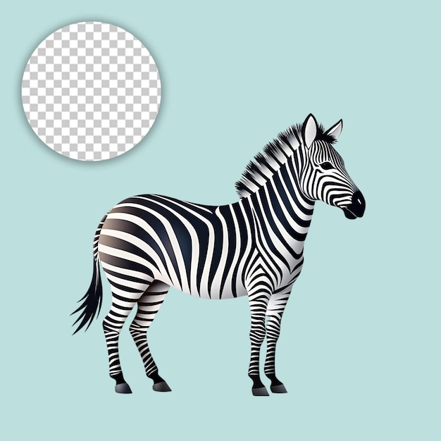 Zebra on transparent background