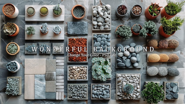 PSD zen garden a composition of succulents stones and textures