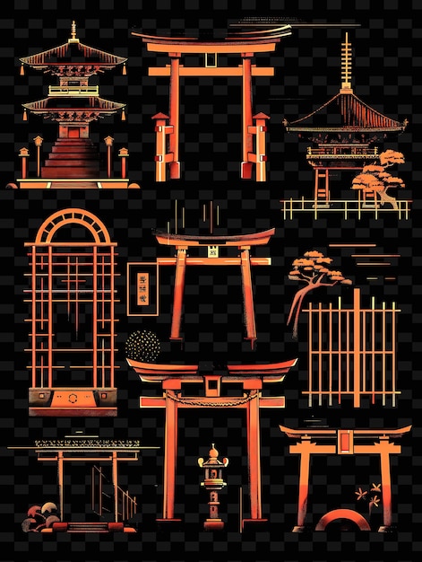 Zen Style Trellises Pixel Art With Minimalist Patterns Featu Creative Texture Y2K Neon Item Designs