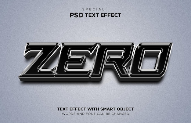 Zero text effect editable smart object